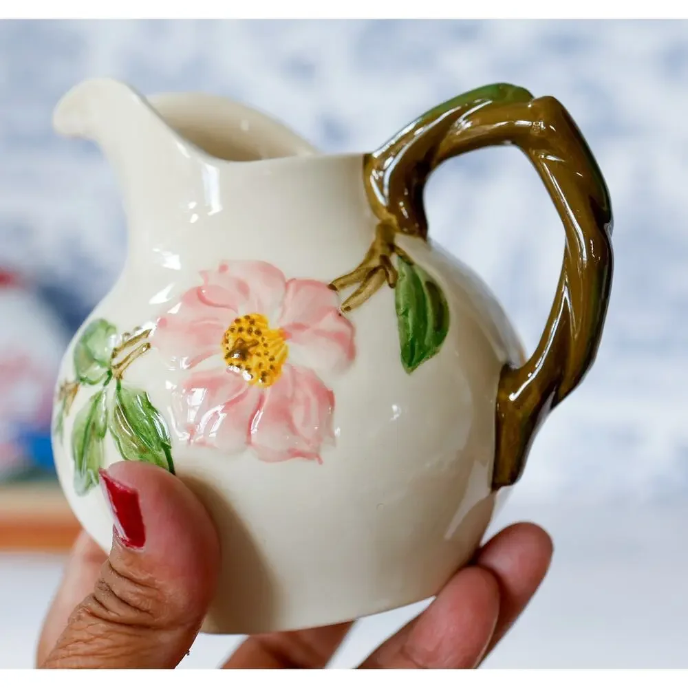 VTG 1940s Franciscan Desert Rose USA Creamer Pitcher Retro MCM Cottage Country